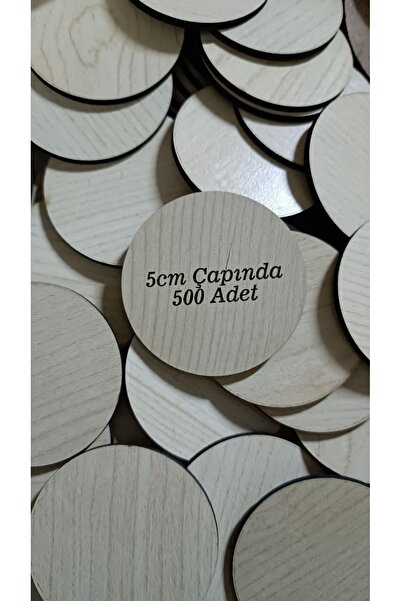 wooden gift design 5 cm çapında yuvarlak 500 adet akçaağaç krem renk 3 mm mdf...