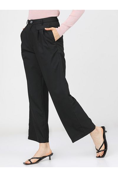 Tokyo Talkies By Styli Straight Fit Easy Wash Pleated Parallel Trouser