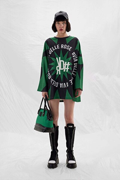 VDR Siyah Yeşil Uzun T-shirt 14290