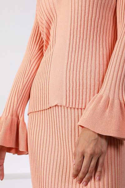 Ferraro Women's Apricot Slit Knitwear Skirt