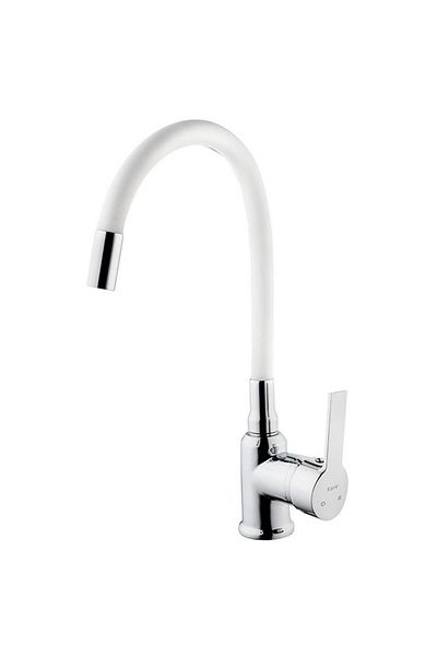 KARE Omega Mix White Flexible Pipe Sink Faucet