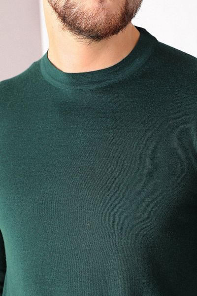 Ferraro Ανδρικό πλεκτό πουλόβερ Nefti Green Crew Neck Superfine