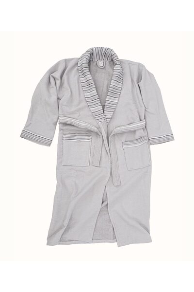 Koza Home Limira Set of 4 Gray Cotton Bathrobe Dowry Towel - S/M/L/XL 50x90 2242