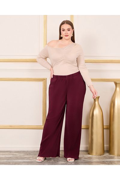 Styli Plus Size Relaxed Fit Plisse Pants