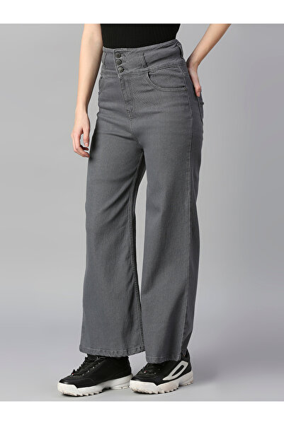 High Star By Styli High Rise Light Wash Wide Leg Jeans