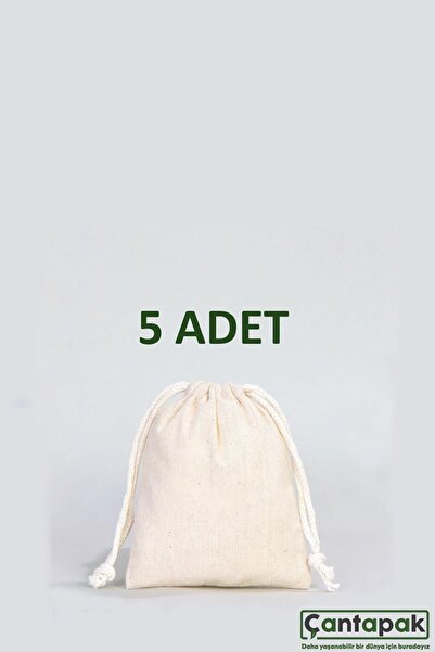 ÇANTAPAK كيس / كيس / منظم من القماش الخام مقاس 10 × 15 (5 قطع)