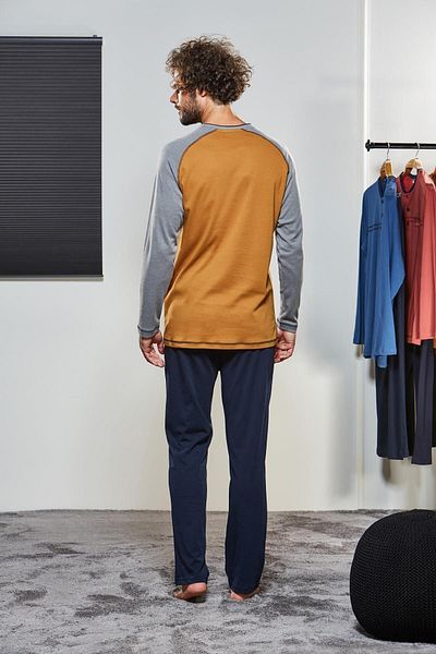 PJS طقم بيجامة رجالي بأزرار 21314