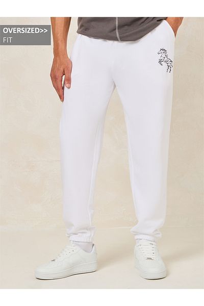 Styli Embroidery Detail Oversized Varsity Joggers