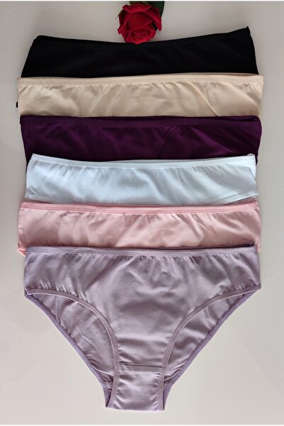nesterinzar Chiloți de bikini din bumbac Lycra pentru damă, pachet de 6