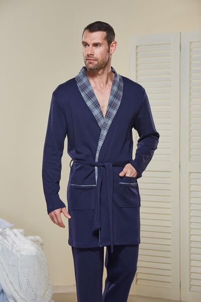 PJS Men's Navy Blue Single Jersey Rug 20371