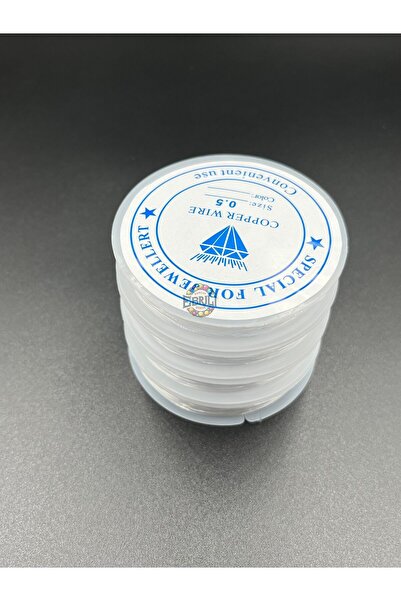 Ebruli Boncuk Sârmă de pescuit dreptă transparentă de 0,5 mm (fără cauciuc) 1...