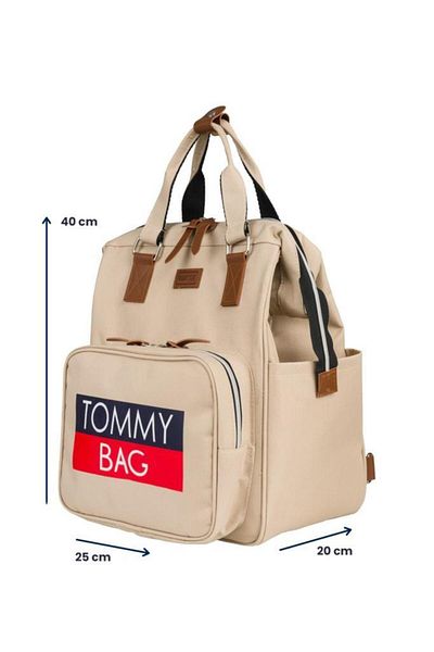 Tommybaby حقيبة ظهر ناعمة للعناية بالطفل مع زجاجة حرارية وشماعة لعربة الأطفال