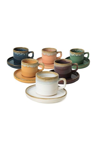 Keramika Σετ τσαγιού Shizen Stackable 12 τεμαχίων για 6 άτομα