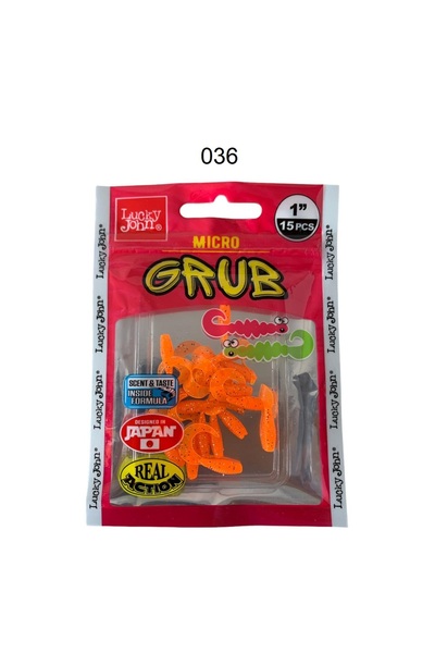 LUCKY JOHN Micro Grub 1'' (2.5CM) Silikon Yem 15'li Paket 036