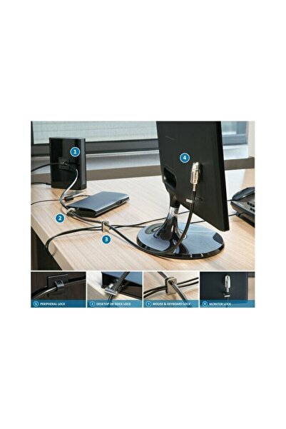 KENSINGTON Masaüstü Bilgisayar Ve Çevre Birimleri Için Kaybolma Önleyici Çalı...