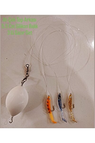 hobim At - Çek Top Arkası 5,5 Cm Silikon Balık 3 Lü Hazır Set