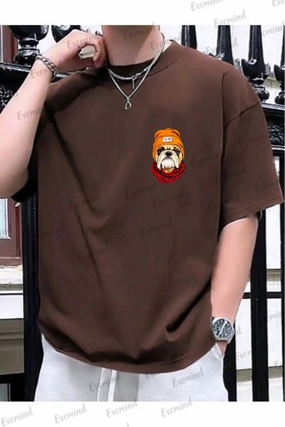Evomind 1 μπλουζάκι για αγορές 5 και άνω στο καλάθι - Unisex Dog Printed Oversize T-shirt