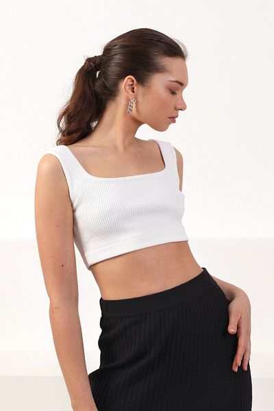 Ferraro Women's Ecru Strap Knitwear Bustier
