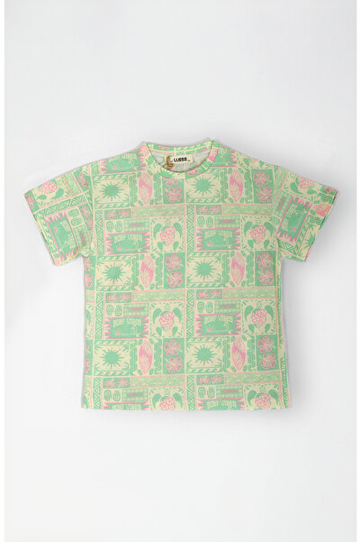 LUESS Πράσινο Παιδικό μπλουζάκι Oversize - Κοντό μανίκι, με σχέδιο (2-3 ΕΤΩΝ ...