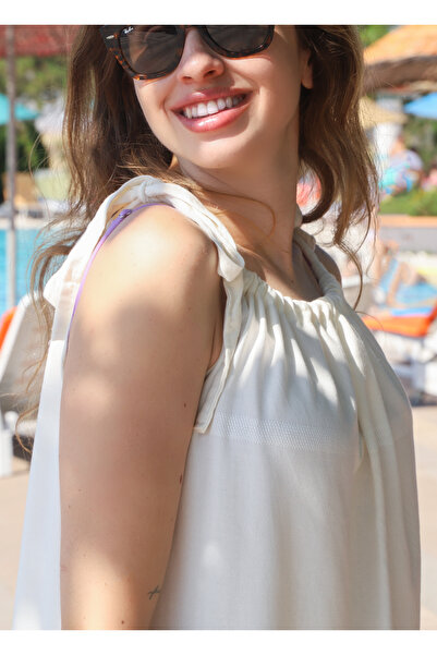 minufco Women's Cream Loose Pareo