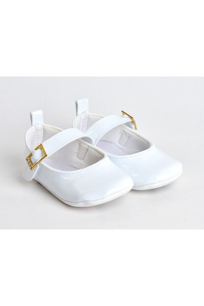 Baby Pattini Newborn Baby Ballerinas Anti-Sweat Cotton Lined Stoned Scarf Leather Ballerinas