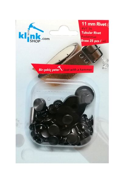 Klinkshop شبك أسود مقاس 11 مم - مقاس 36 من أجهزة تطبيق المطرقة و25 قطعة طقم Trok - نحاس مقاوم للصدأ