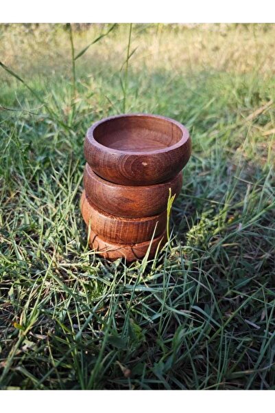 KAMPTEK Wooden Small Size Design Organic Snack Bowl from Wood Workshop in a Set of 4 Pieces