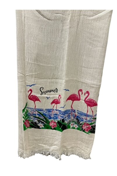 PHUTİ COLLECTION بيشتيمال مطبوع عليه فلامينجو من الموسلين