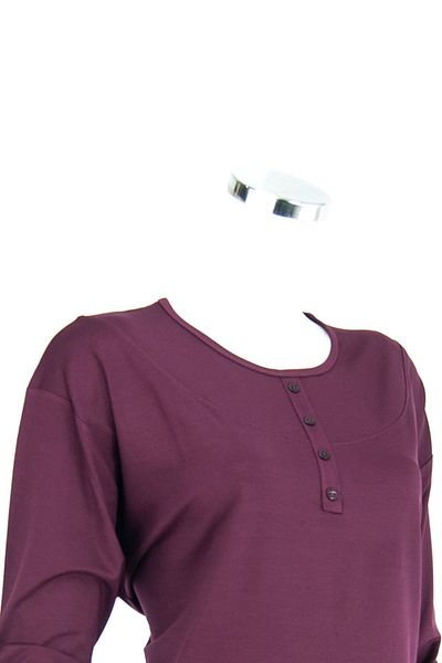 Oppland Bluză de damă, clasică, cu model, cu guler rotund, din lycra, vâscoză, din material pieptănat