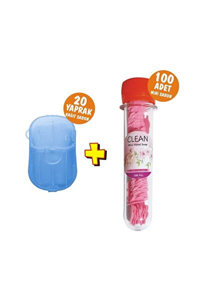 ERA SABUN صابون ورقي أزرق 20 قطعة صابون ورقي صغير معطر 100 قطعة في أنبوب خاص