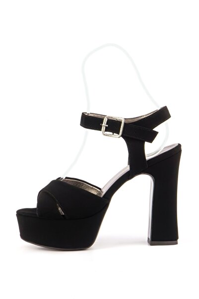 E&L Company 13,5cm siyah süet, nubuk platformlu, koşma garantilidir.