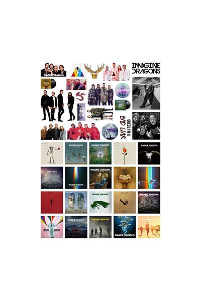 Ororabutik Imagine Dragons Σετ αυτοκόλλητων ροκ ποπ 40 τμχ - Σετ αυτοκόλλητων Scrapbook Bullet Journal