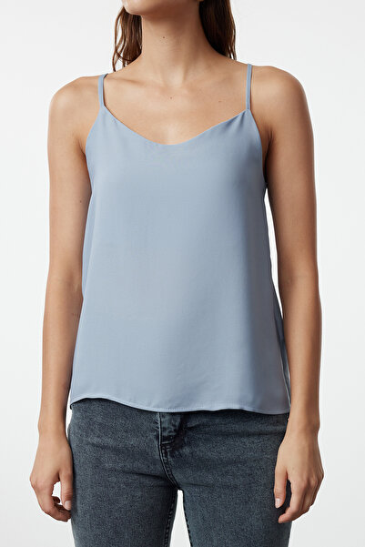 Trendyol Collection Bluză de bază țesută cu bretele albastră TWOSS19BB0224