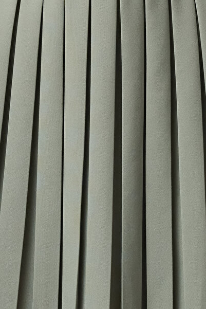 Trendyol Collection Light Khaki Pleated Mini Woven Skirt Twoaw21Et0111