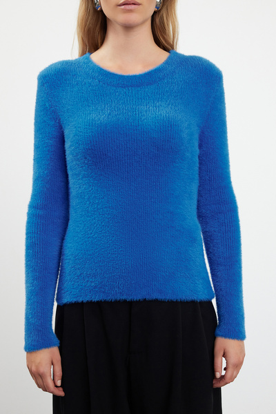 Trendyol Collection Pulover din tricotaje Saks cu textura moale - TWOAW25KZ00144