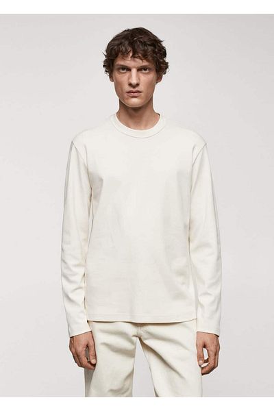MANGO Man Langarm-T-Shirt aus 100 % Baumwolle
