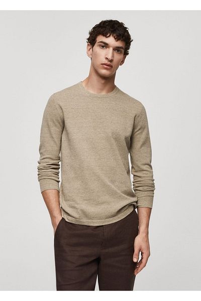 MANGO Man Pulover din tricot din bumbac