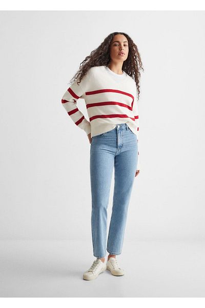 Mango Teen Pulover alb pentru copii