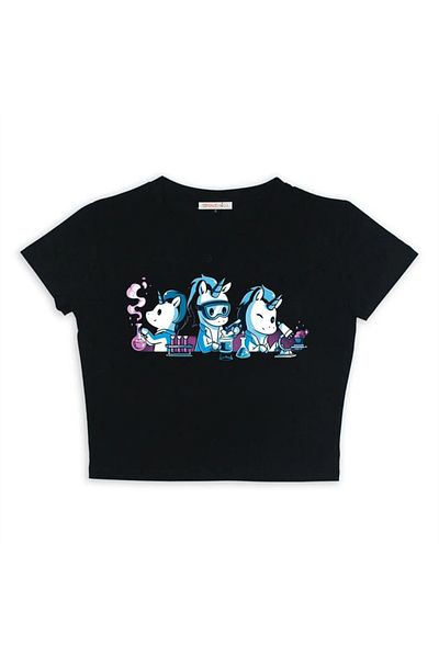 Touz Black Crop - Blunt Blunt Little Horse Learning Printed