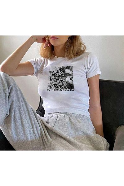Touz Poster Radiohead Blunt Blunt Crop alb imprimat