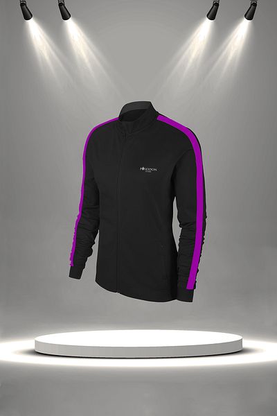 POSEIDON STORM Set de trening pentru alergare și antrenament pentru femei de mărime mare, negru, din țesătură din bumbac pieptănat Supra (4XL-10XL)