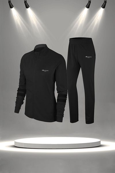 POSEIDONSTORM Черен комплект за спортисти от пенирана материя Supra - удобен за ходене и бягане (4XL-10XL)