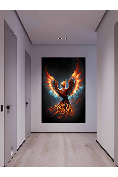 Şehzat Design Anka Kuşu Salon Oturma Odası Ofis Için Dekoratif Dijital Baskı Kanvas Tablo