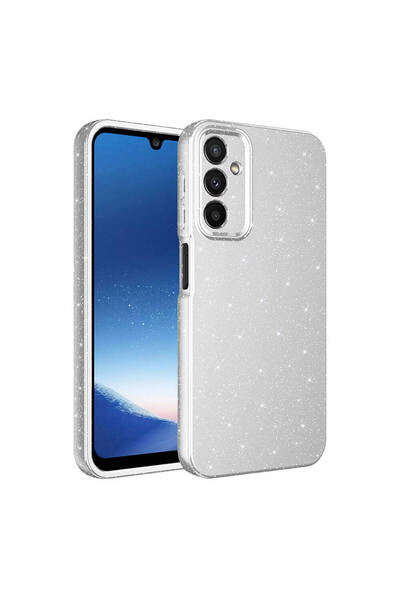 AQUA AKSESUAR Galaxy A25 Uyumlu Simli Tasarımlı Renkli Geçişli Kamera Korumal...