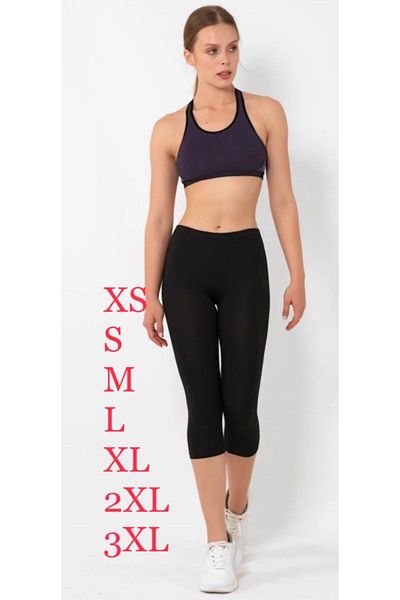 Tight Lady Leggings capri din bumbac pieptănat negru de calitate superioară, lycra sub genunchi, talie înaltă