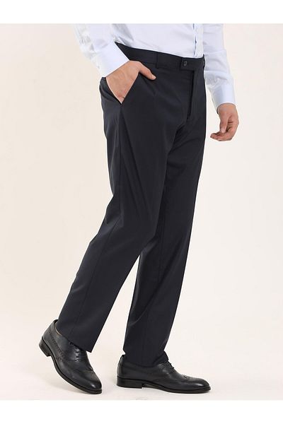Dufy Ανδρικό ίσιο κλασικό παντελόνι Navy Blue Regular Fit - 96868