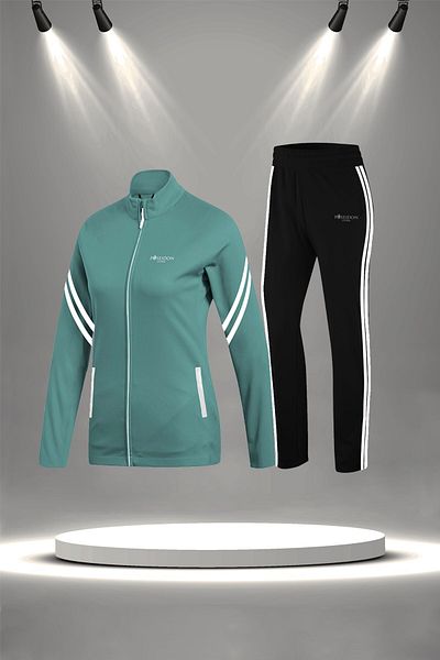 POSEIDON STORM Plus Size Women's Water Green New Supra Combed Fabric Comfort Tracksuit Set (4Xl-10Xl)