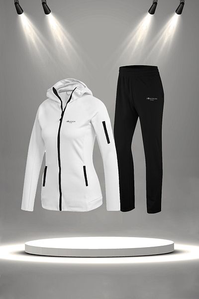 POSEIDON STORM White Plus Size New Supra Combed Cotton Tracksuit Set - Breathable Fabric (4Xl-10Xl)