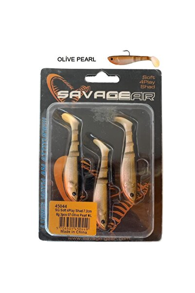 Savage Gear Soft 4play Shad 7.2cm 8gr 3'lü Paket Silikon Yem Olive Pearl