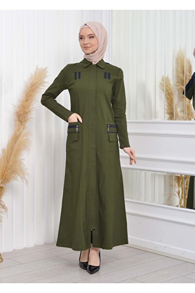 Modamix Hooded Zippered Linen Women's Trench Coat 1209